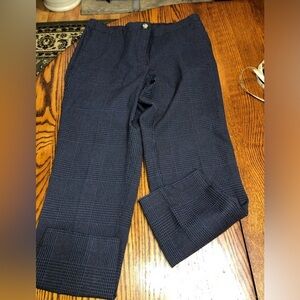 J.JILL SIZE 10 BLUE/BROWN PLAID TROUSERS IN LIKE NEW CONDITION
